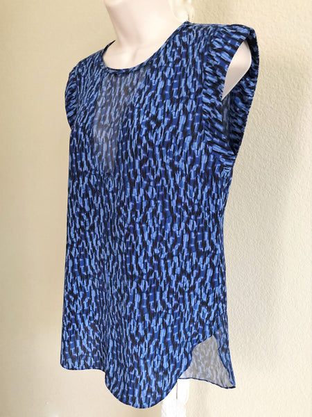 Rebecca Taylor Size 2 Charlie Blue Silk Top