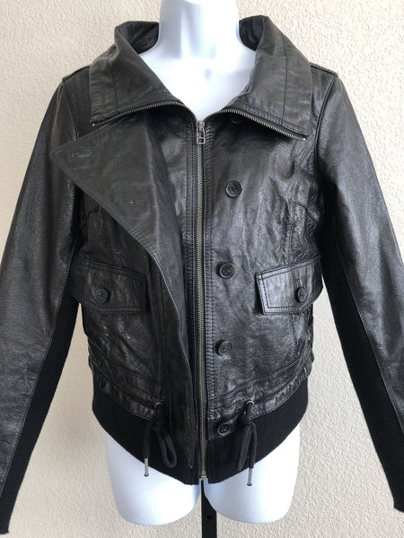 Rezrekshn by Esther Chen MEDIUM Black Leather Jacket