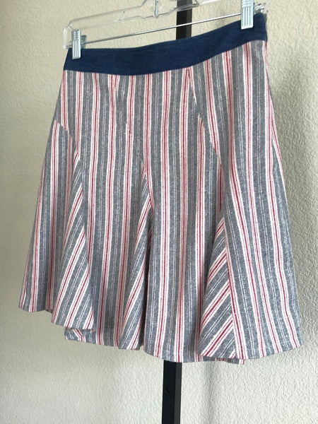 Movint for Anthropologie SMALL Striped Flare Skirt
