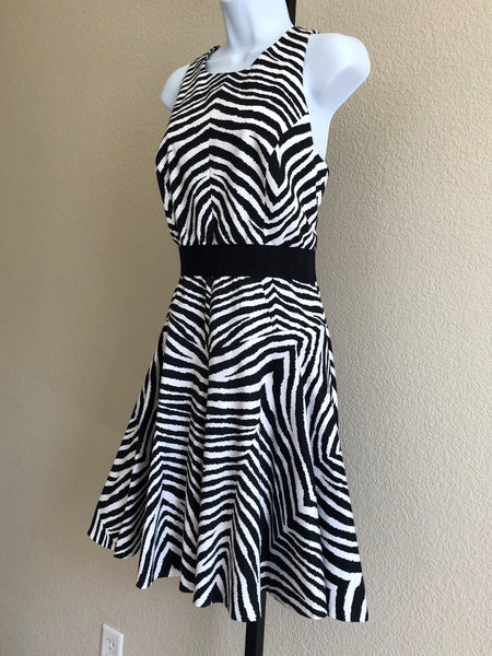 Milly Size 10 Sleeveless Zebra Print Dress