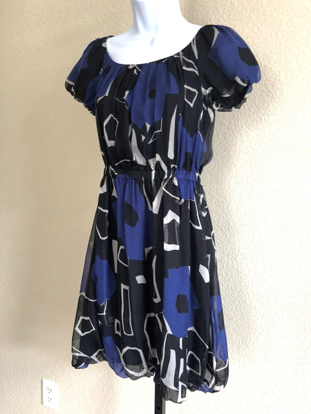 Theory Size XS Blue and Black Silk Dress