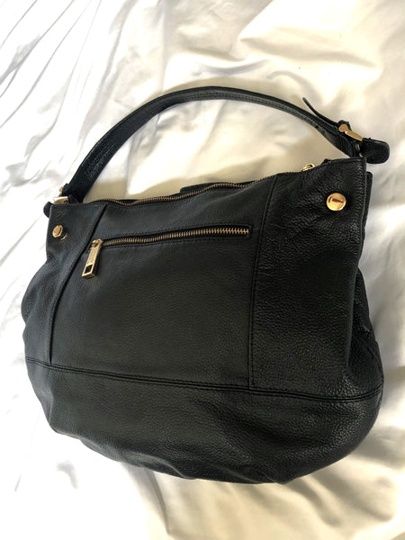 Tiffany & Fred Black Leather Shoulder Bag - CLEARANCE