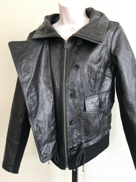 Rezrekshn by Esther Chen MEDIUM Black Leather Jacket
