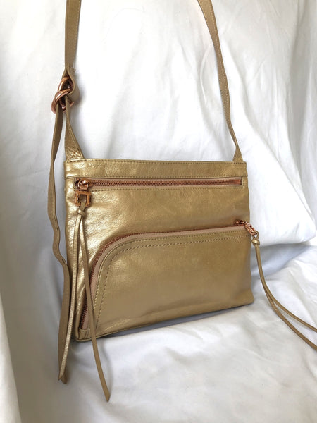 Hobo International Gold Leather Cross Body