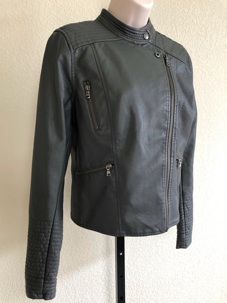 ETT twa for Anthropologie SMALL Vegan Leather Moto Jacket