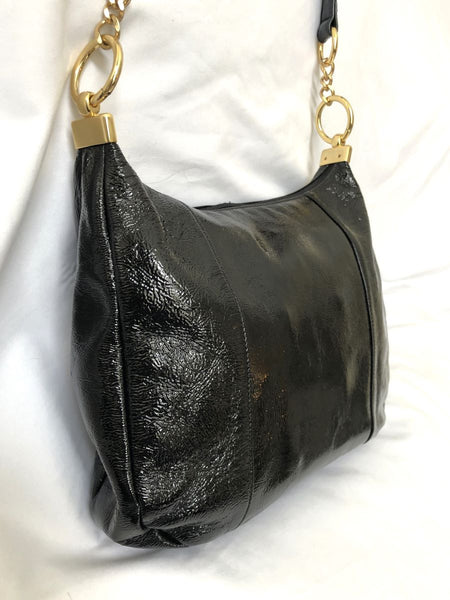 Hobo International Black Patent Leather Cross Body Bag