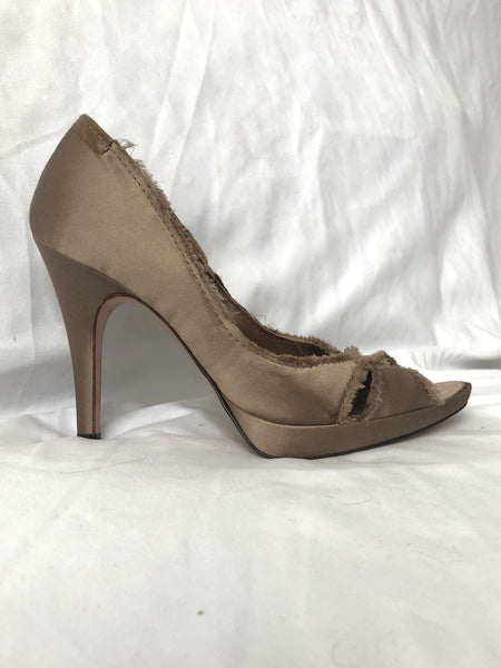 Pedro Garcia Size 5.5 - 6 Brown Satin Frayed Pumps - $525 RETAIL