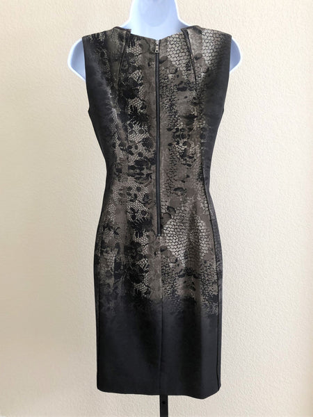 Tahari Size 2 Brown Floral Silk Dress - CLEARANCE