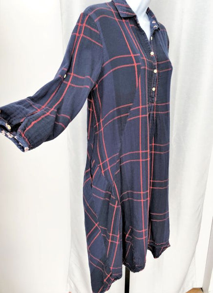 Isabella Sinclair Anthropologie Small Navy Flannel Dress