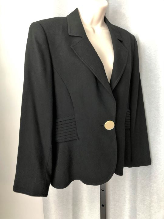 Valentino Size 10 Vintage Black Blazer