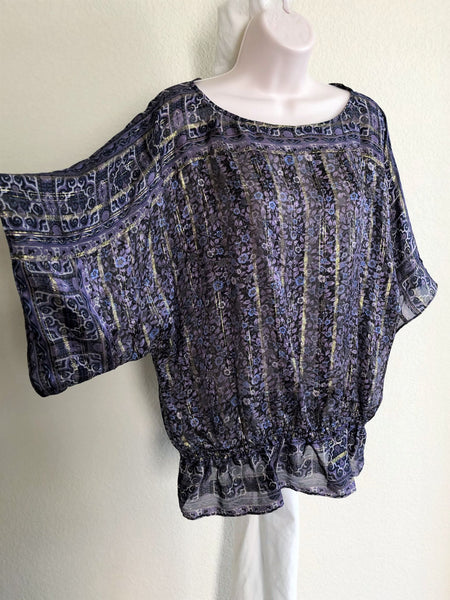 Joie Size Large Macarena Purple Floral Top