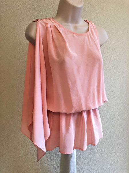 BCBGMaxazria NEW SMALL Pink One Sleeve Top