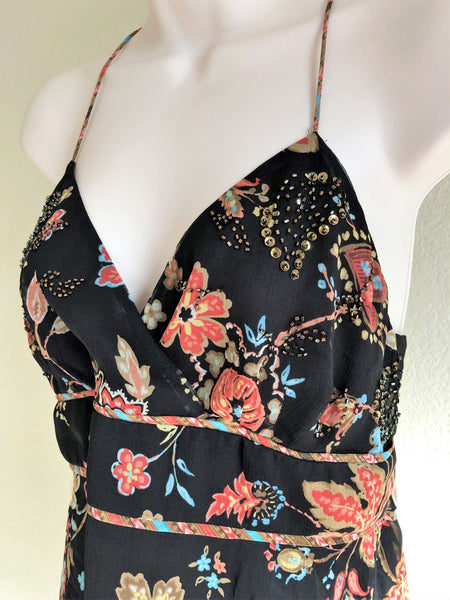 WORTH Size 4 Brown Floral Silk Tank