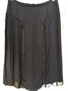 PRADA Authentic Size XS Black Chiffon Beaded Skirt