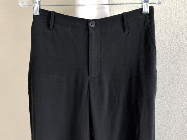 VINCE Size 4 Black Wide Leg Silk Pants