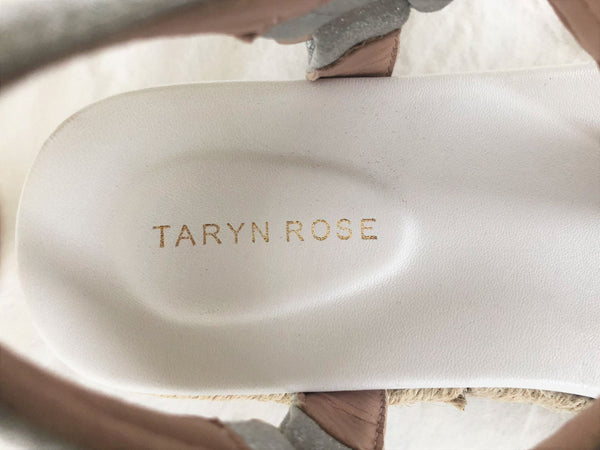 Taryn Rose Size 8 Lydia Silver Leather Sandals