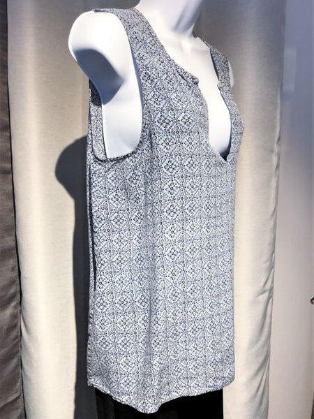 Joie LARGE Light Blue Sleeveless Silk Print Top - CLEARANCE
