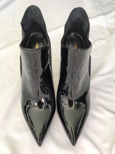 Saint Laurent Authentic Size 7.5 Chelsea Black Patent Leather Boots