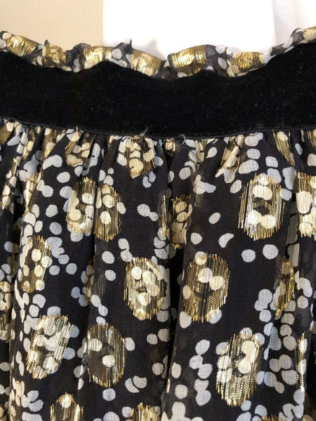 Scotch & Soda MEDIUM Black and Gold Silk Skirt