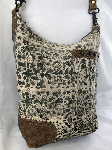 Myra Bag Mixed Media Hobo Cross Body