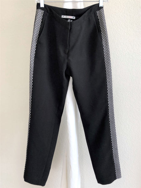 Yoana Baraschi NEW Size 4 Black Grid Striped Pants