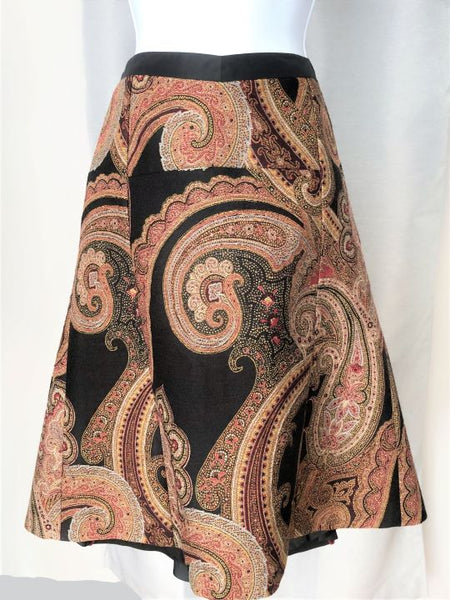 ETRO Authentic SMALL Black and Red Paisley Skirt