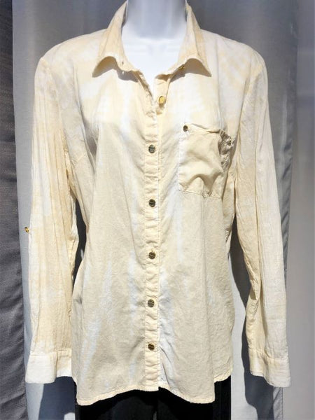 Michael Kors Size XL Cream Tie Dye Shirt - CLEARANCE