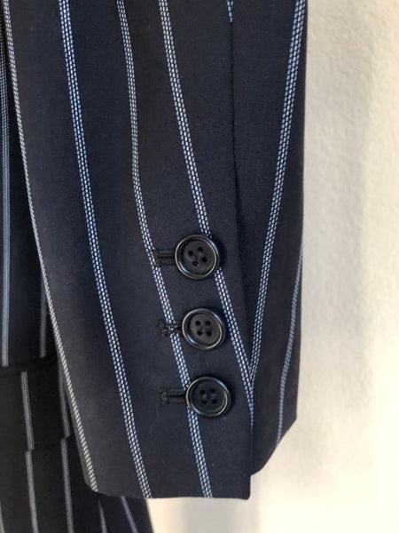 Theory Size 4 Navy Pinstriped Blazer