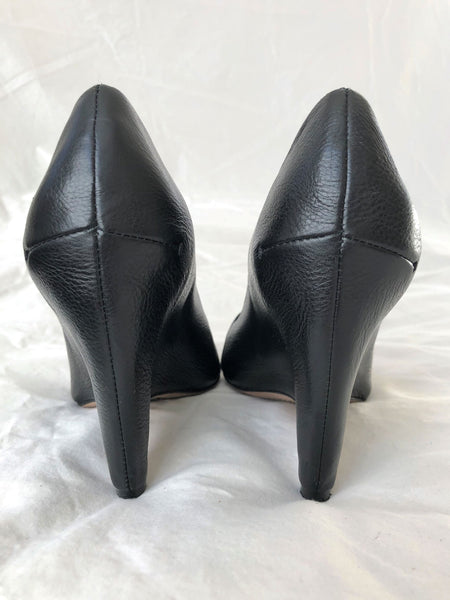 Biviel Couture Anthropologie Size 8 Sabana Black Leather Wedges