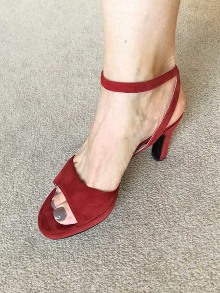 PRADA Authentic Size 6 Red Suede Sandals