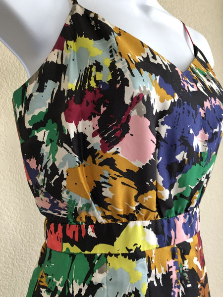 J.Crew Size 2 Brushstroke Silk Floral Sleeveless Dress