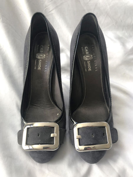 Car Shoe by Prada Size 7 Gray Suede Pumps