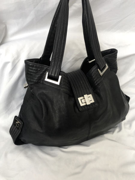 kooba Natasha Black Leather Tote