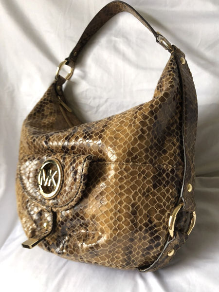 Michael Kors Tan Snakeskin Bag