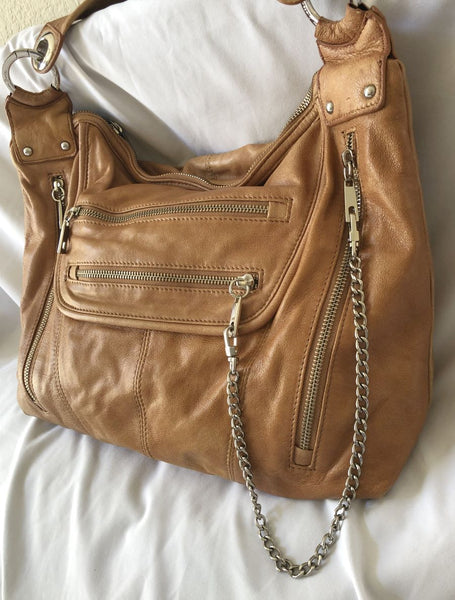 Junior Drake Tan Leather Messenger Bag