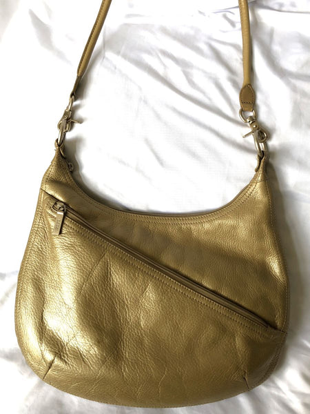 Hobo International Gold Leather Cross Body