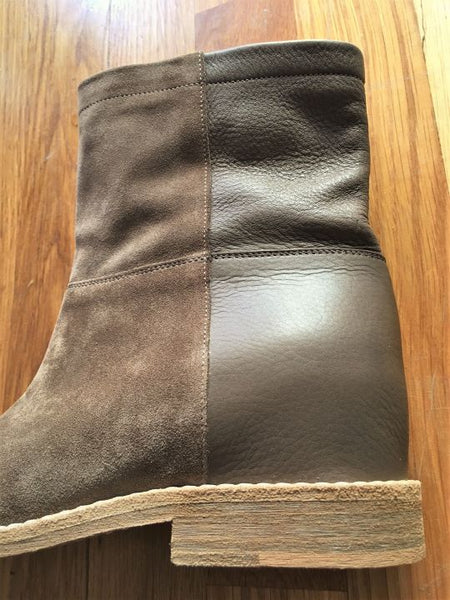 VINCE Size 5 Tan Leather and Suede Booties