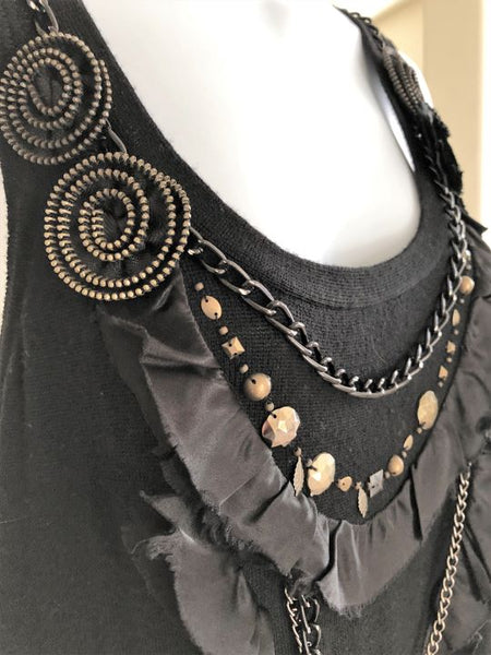 Nanette Lepore Size Medium Black Embellished Dress - CLEARANCE