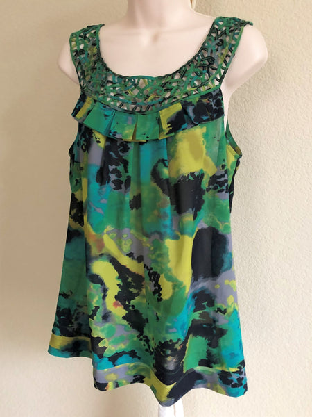 Odille Anthropologie Size 12 Green Top