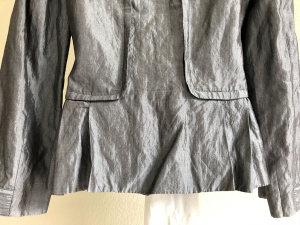 People Like Frank Size XS Gray Ruffle Hem Blazer