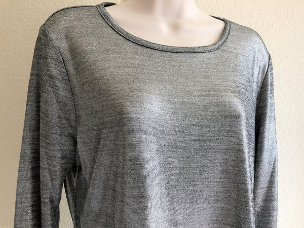 Michael Kors LARGE NEW Silver Long Sleeve Top