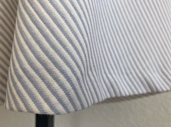 Tocca Size 2 Cream and Blue Striped Wool Skirt