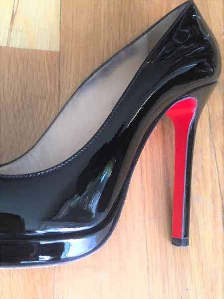 Christian Louboutin Authentic Size 7 - 7.5 Neofilo Black Patent Leather Pumps