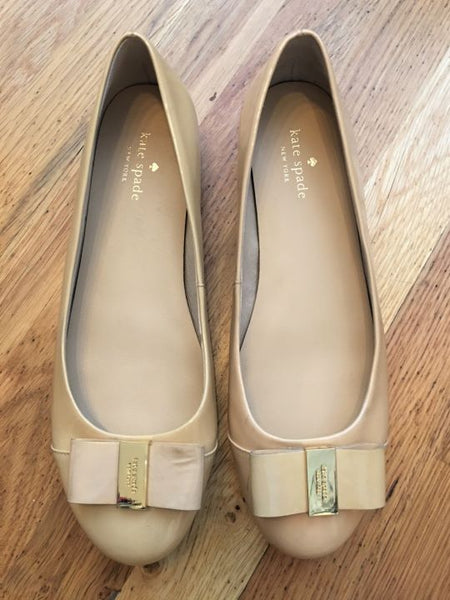Kate Spade Size 9.5 Thyme Nude Patent Leather Flats - CLEARANCE