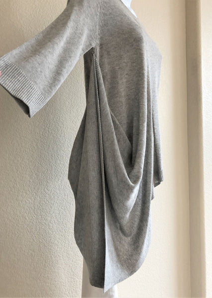 Theory Size Tall Petite Nali Gray Asymmetric Knit Top