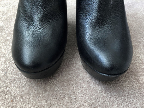 Diane von Furstenberg Size 7.5 Black Opalista Leather Platform Boots