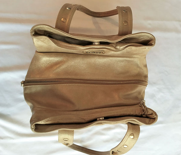 Botkier Gold Leather Trigger Shoulder Bag