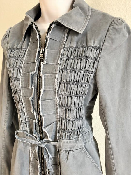 Nanette Lepore Size 6 Gray Denim Jacket