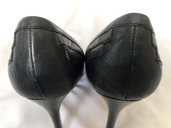 L.A.M.B. Size 6.5 Tansy Black Leather Peep Toe Pumps