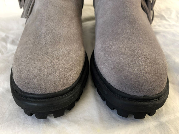 Sam Edelman Size 6 Tilden - NEW - Gray Suede Fringed Boots
